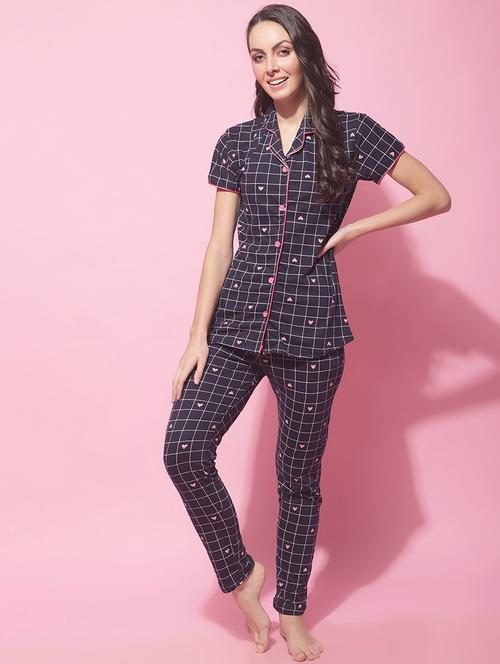 short sleeved printed pyjama set nightwear set - 19522153 - Very Small Image - 1