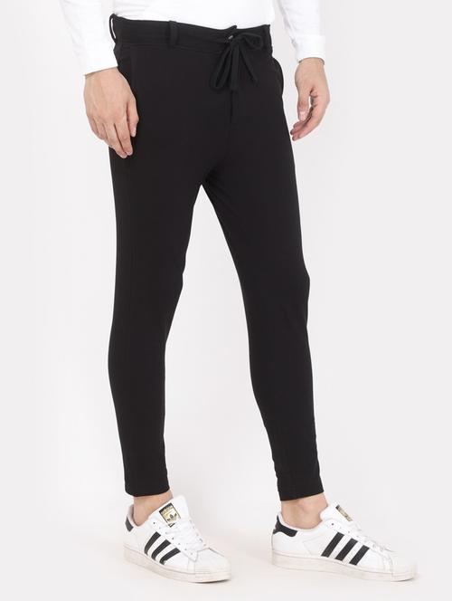 black stretchable pants with drawstring - 19522324 - Very Small Image - 1
