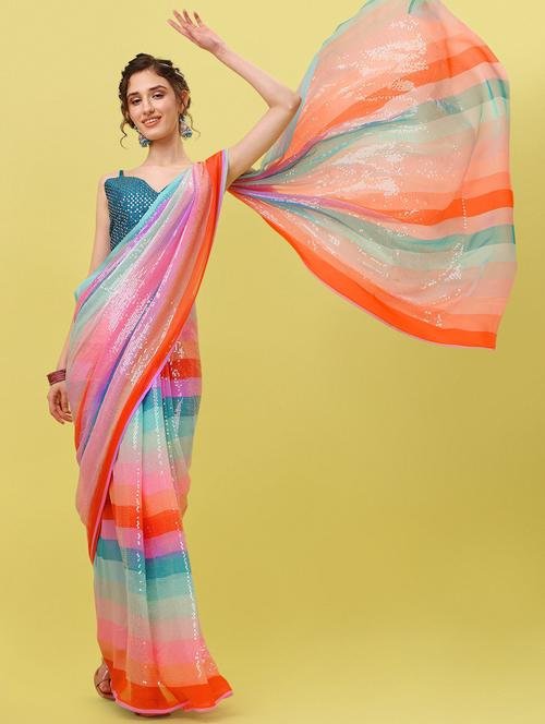 women's embellished saree - 19522551 - Very Small Image - 1