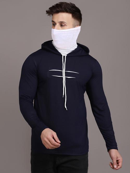 hood neck solid hooded t-shirt - 19522767 - Very Small Image - 1