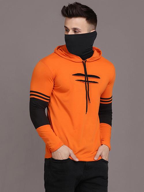 hood neck solid hooded t-shirt - 19522771 - Very Small Image - 1