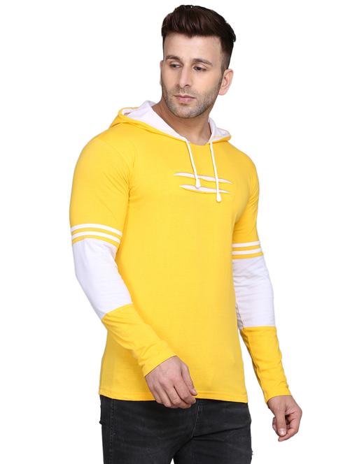 hood neck color block hooded t-shirt - 19522774 - Very Small Image - 1