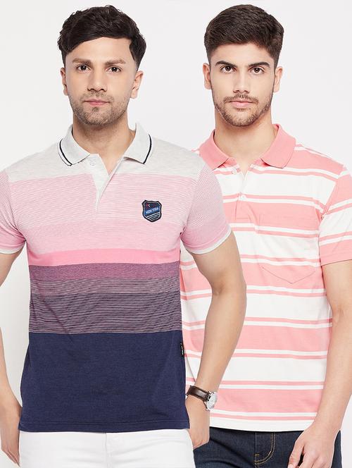 men multi coloured polo neck t-shirt set - 19522787 - Very Small Image - 1
