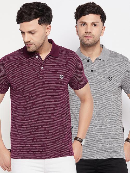 men multi coloured polo neck t-shirt set - 19522797 - Very Small Image - 1