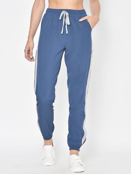 blue mid rise track pant - 19524394 - Very Small Image - 1
