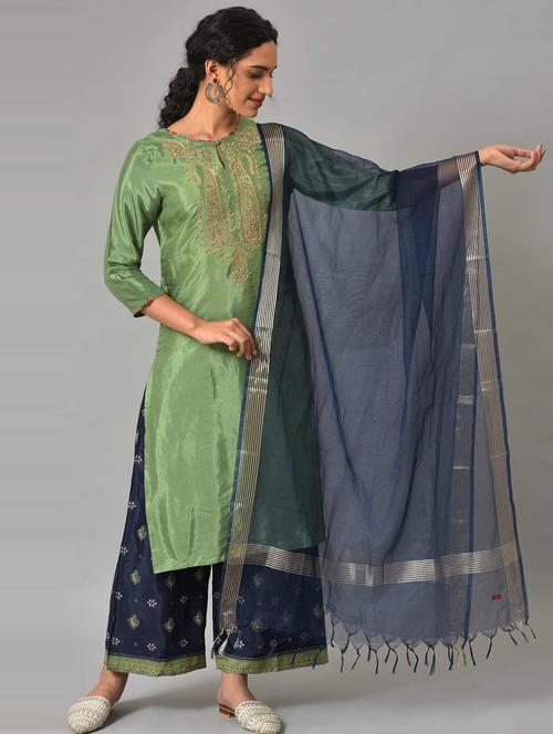 blue nylon dupatta - 19525591 - Very Small Image - 1