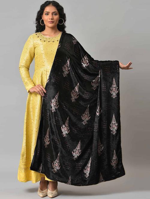 black viscose shawl - 19525613 - Very Small Image - 1