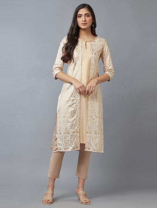 key hole neck straight kurta - 19528211 - Very Small Image - 1