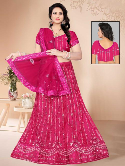 embroidered lehenga choli with dupatta set - 19528560 - Very Small Image - 1