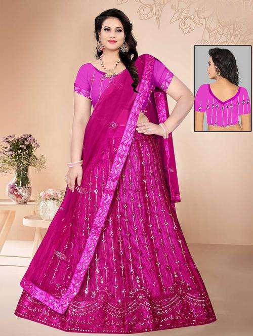 embroidered lehenga choli with dupatta set - 19528562 - Very Small Image - 1