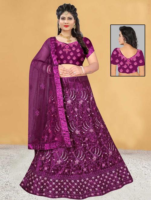 embroidered lehenga choli with dupatta set - 19528570 - Very Small Image - 1