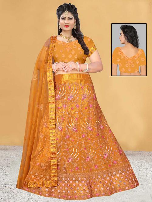 embroidered lehenga choli with dupatta set - 19528574 - Very Small Image - 1