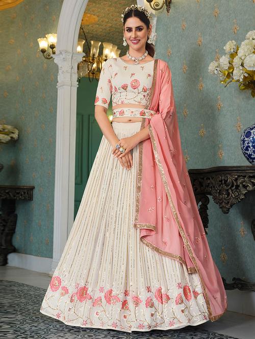 embroidered lehenga choli with dupatta set - 19528580 - Very Small Image - 1