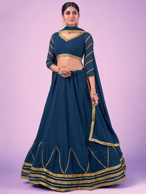 embroidered lehenga choli with dupatta set - 19528589 - Very Small Image - 1