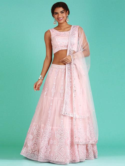 embroidered lehenga choli with dupatta set - 19528618 - Very Small Image - 1