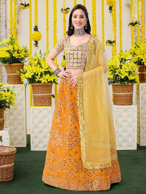 flared lehenga choli with dupatta set - 19528676 - Very Small Image - 1