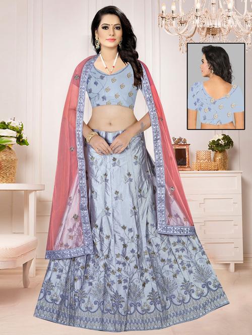 embroidered lehenga choli with dupatta set - 19528749 - Very Small Image - 1