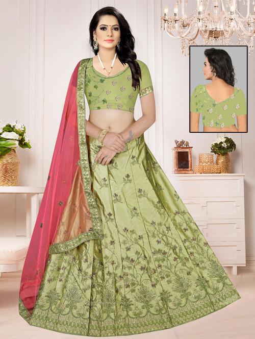 embroidered lehenga choli with dupatta set - 19528751 - Very Small Image - 1