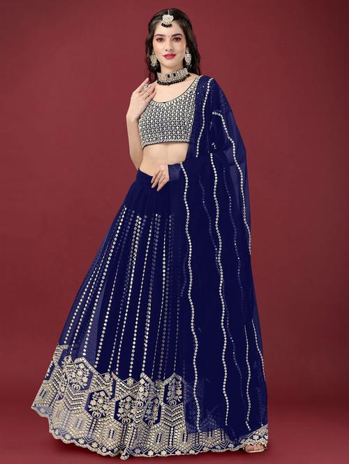 embroidered lehenga choli with dupatta set - 19528756 - Very Small Image - 1