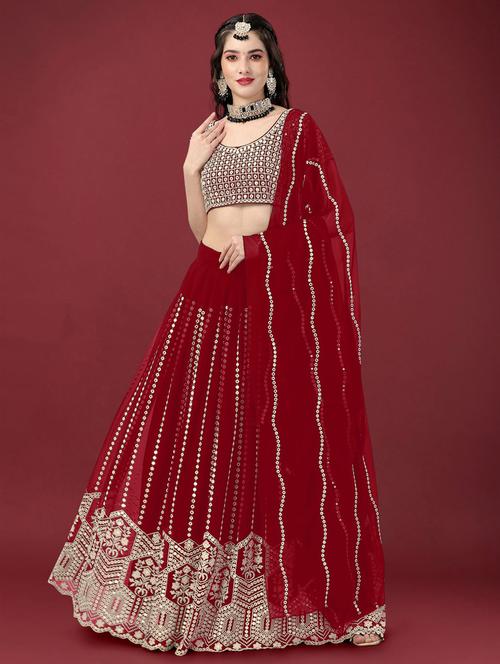 embroidered lehenga choli with dupatta set - 19528758 - Very Small Image - 1