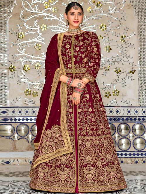 self design unstitched lehenga - 19528766 - Very Small Image - 1