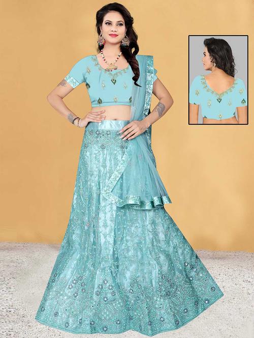 embroidered lehenga choli with dupatta set - 19528780 - Very Small Image - 1