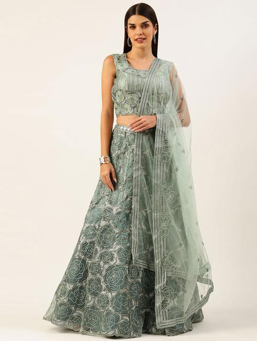 embroidered lehenga choli with dupatta set - 19528787 - Very Small Image - 1