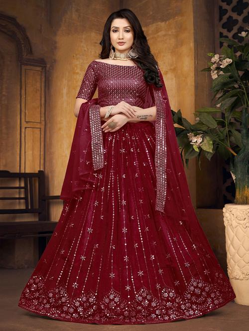 embroidered lehenga choli with dupatta set - 19528788 - Very Small Image - 1