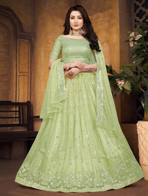 embroidered lehenga choli with dupatta set - 19528796 - Very Small Image - 1