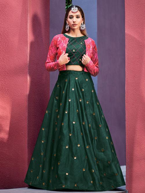 embroidered lehenga choli with jacket - 19528816 - Very Small Image - 1