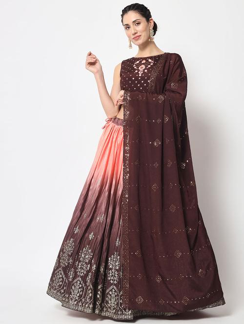 embroidered lehenga choli with dupatta set - 19528847 - Very Small Image - 1