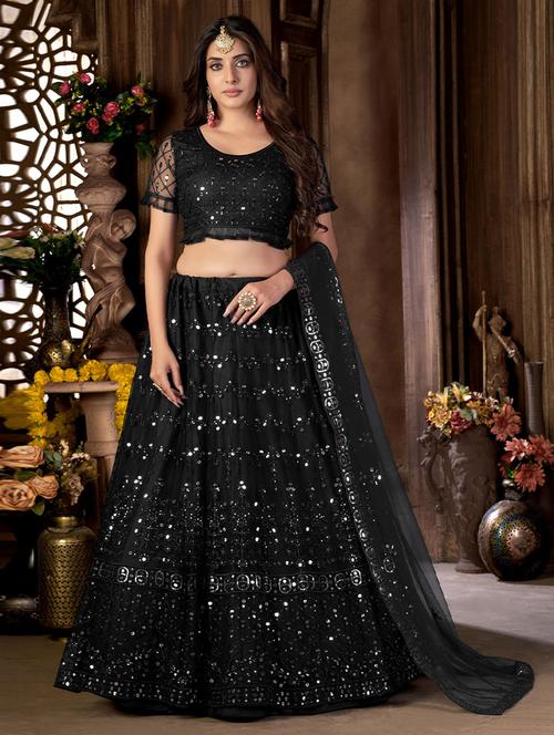embroidered lehenga choli with dupatta set - 19528848 - Very Small Image - 1