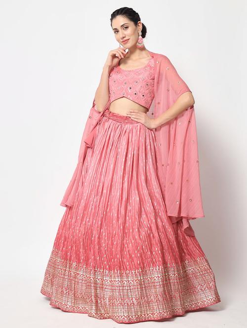 embroidered lehenga choli with dupatta set - 19528851 - Very Small Image - 1