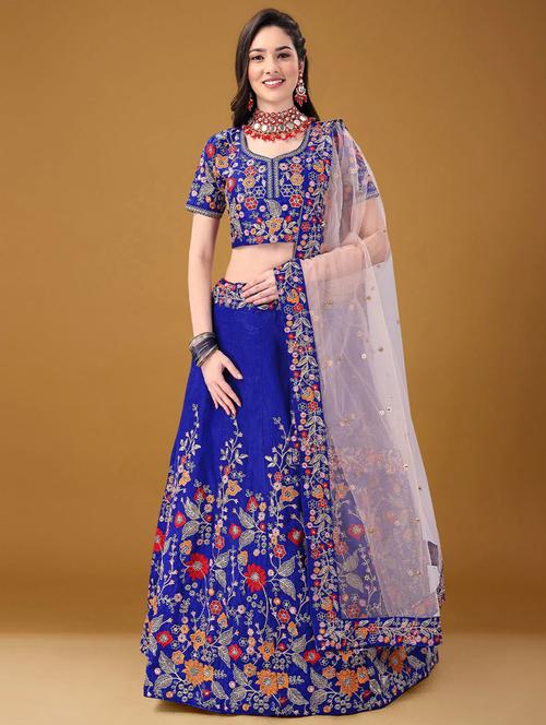 embroidered lehenga choli with dupatta set - 19528889 - Very Small Image - 1