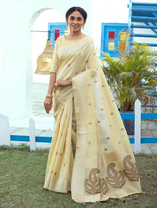 self designed printed saree with blouse - 19529095 - Very Small Image - 1
