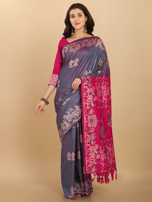 self designed printed saree - 19529163 - Very Small Image - 1