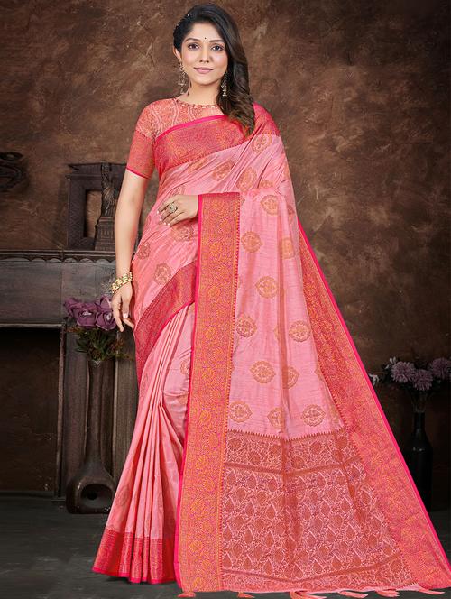contrast bordered woven saree - 19529209 - Very Small Image - 1