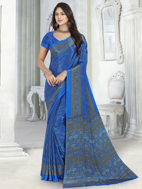 self designed printed saree - 19529218 - Very Small Image - 1
