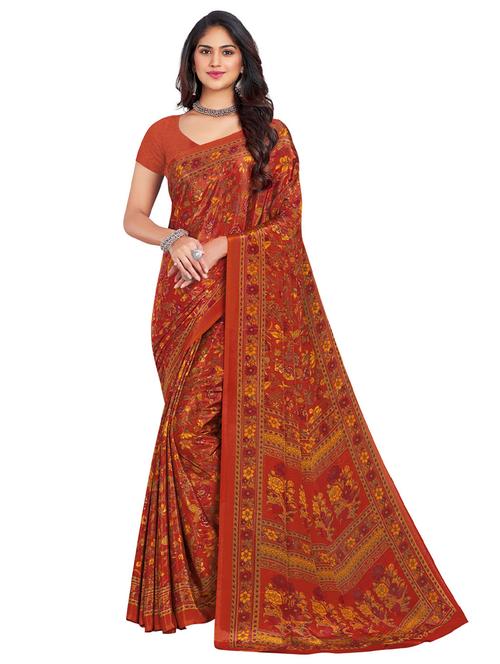 self designed printed saree with blouse - 19529229 - Very Small Image - 1