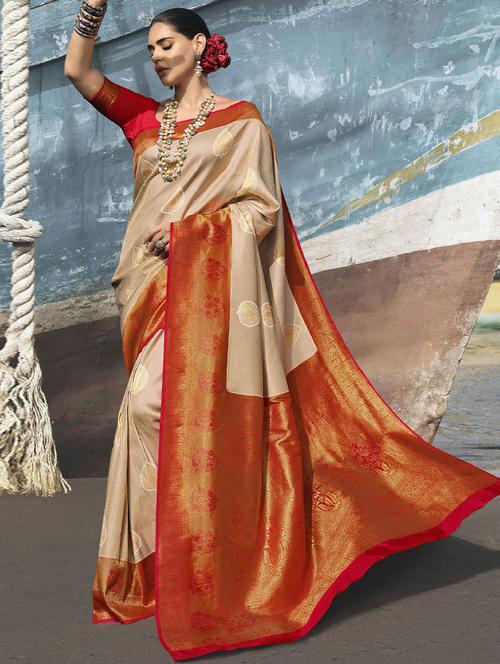self designed woven saree with blouse - 19529256 - Very Small Image - 1