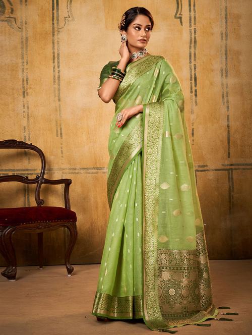 self designed woven saree with blouse - 19529289 - Very Small Image - 1