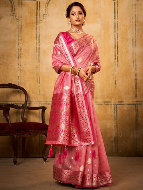self designed woven saree with blouse - 19529293 - Very Small Image - 1
