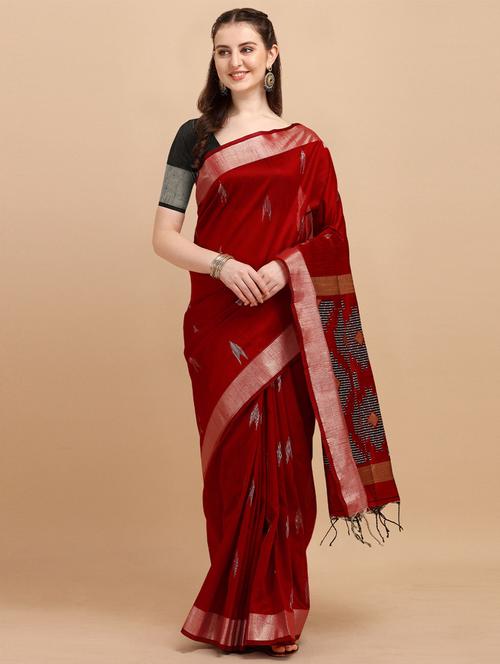self designed woven saree with blouse - 19529355 - Very Small Image - 1
