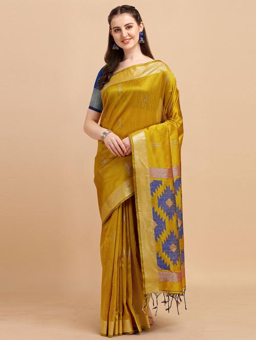 self designed woven saree with blouse - 19529356 - Very Small Image - 1