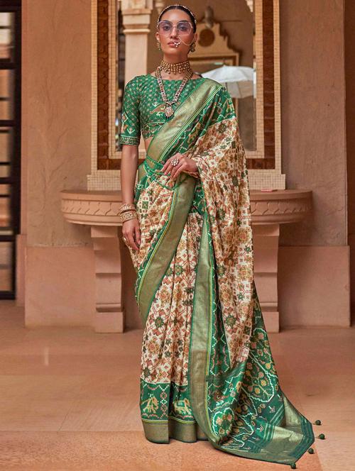 self designed woven saree with blouse - 19529371 - Very Small Image - 1