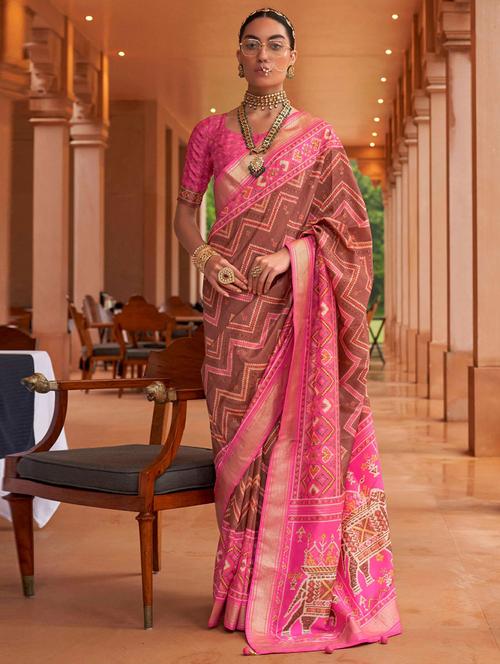 self designed printed saree - 19529376 - Very Small Image - 1