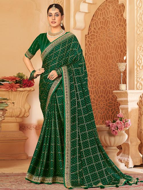 self designed printed saree with blouse - 19529391 - Very Small Image - 1