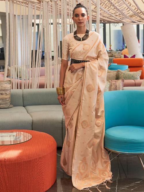 self designed woven saree with blouse - 19529508 - Very Small Image - 1