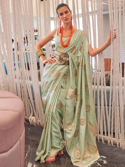 self designed woven saree with blouse - 19529509 - Very Small Image - 1