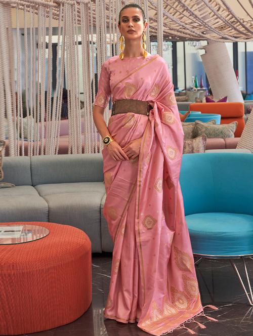 self designed woven saree with blouse - 19529513 - Very Small Image - 1